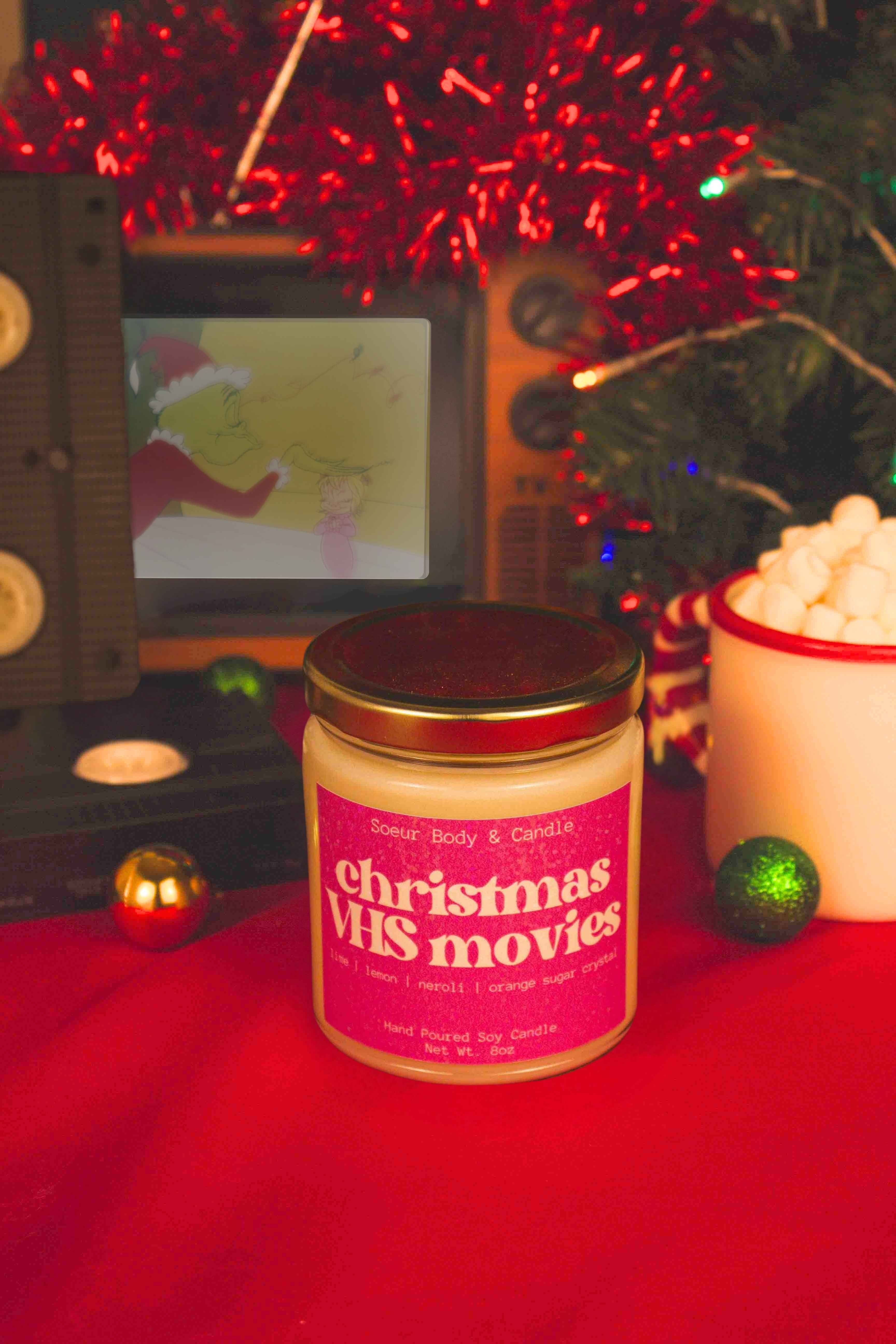 Christmas VHS Movies Soy Candle