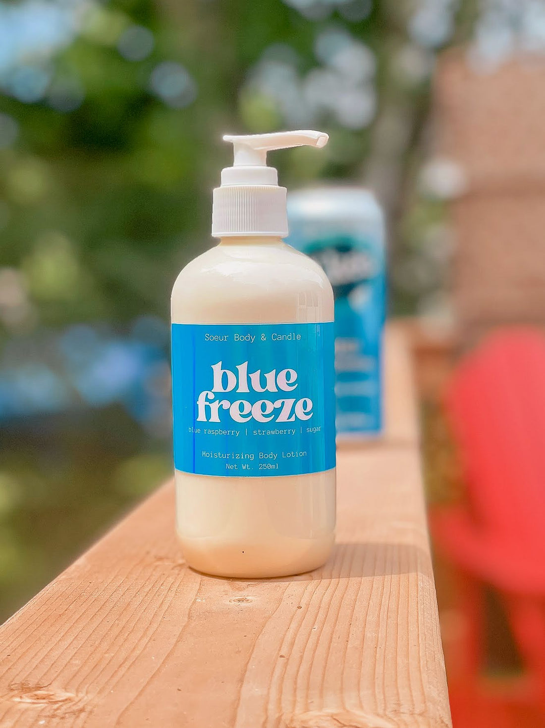 Blue Freeze Body Lotion featuring hemp oil for moisturizing with a blue raspberry, strawberry, and sugar scent. Cruelty-free, vegan, and sustainably packaged.