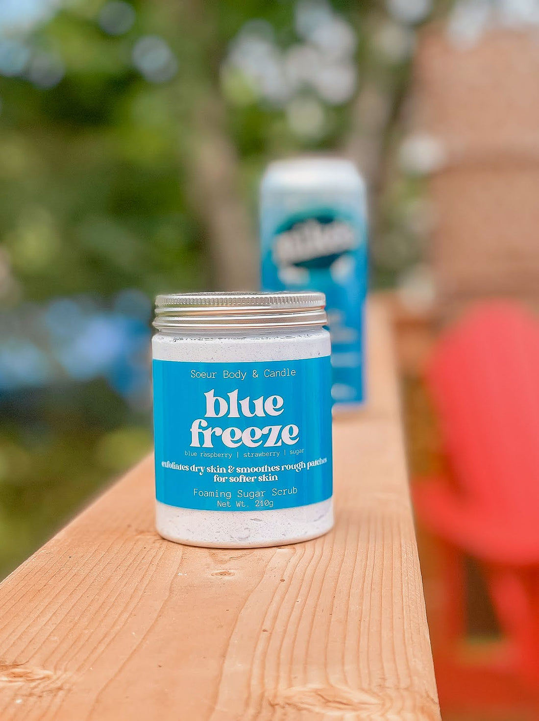 Blue Freeze Sugar Scrub – Blue Raspberry, Strawberry, and Sugar Scent. Cruelty-Free, Vegan, and Sustainably Packaged. Exfoliates for Smooth Skin.