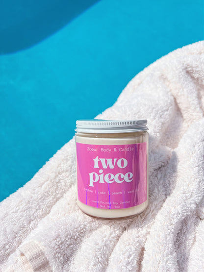 Two Piece Soy Wax Candle with scents of lychee, rose, peach, and vanilla that lasts up to 45 hours! This candle is cruelty-free, vegan, handmade, paraben and phthalate free, and sustainably packaged.