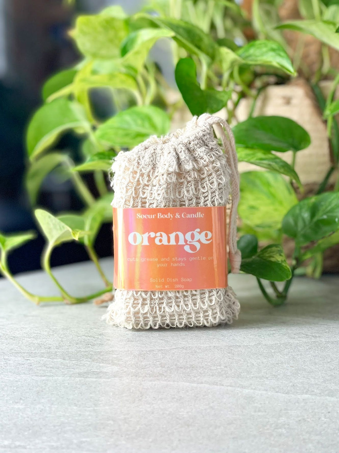 Orange Solid Dish Soap – Made with Natural Essential Oil, Zero Waste, Vegan, and Palm Oil-Free. Cuts Through Grease and Gentle on Hands. Cruelty-free and Vegan.