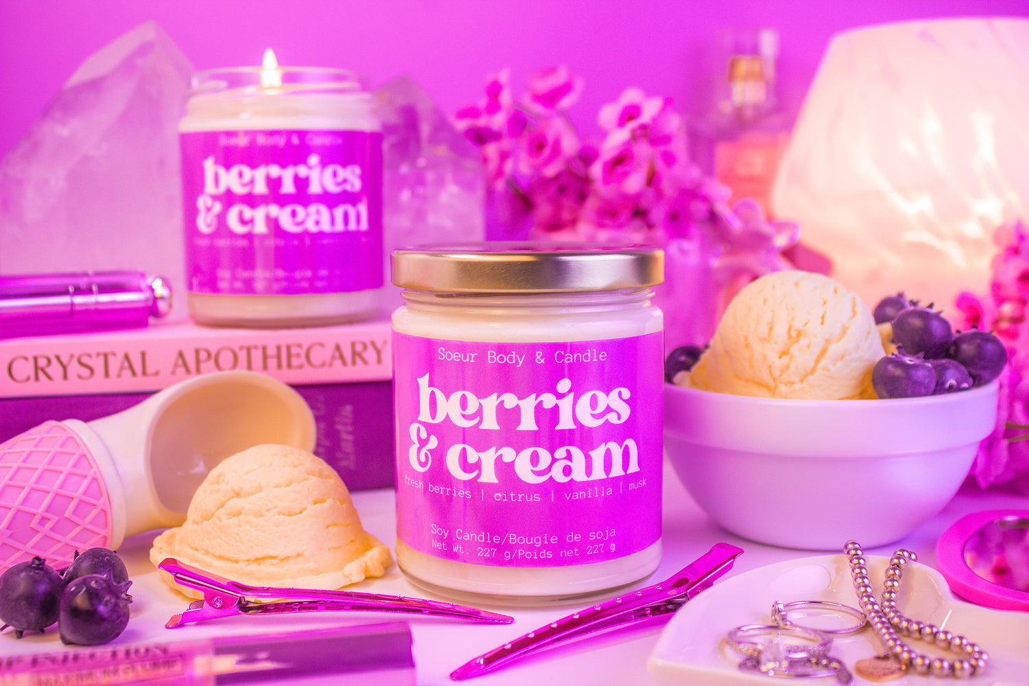 Berries &amp; Cream Soy Candle