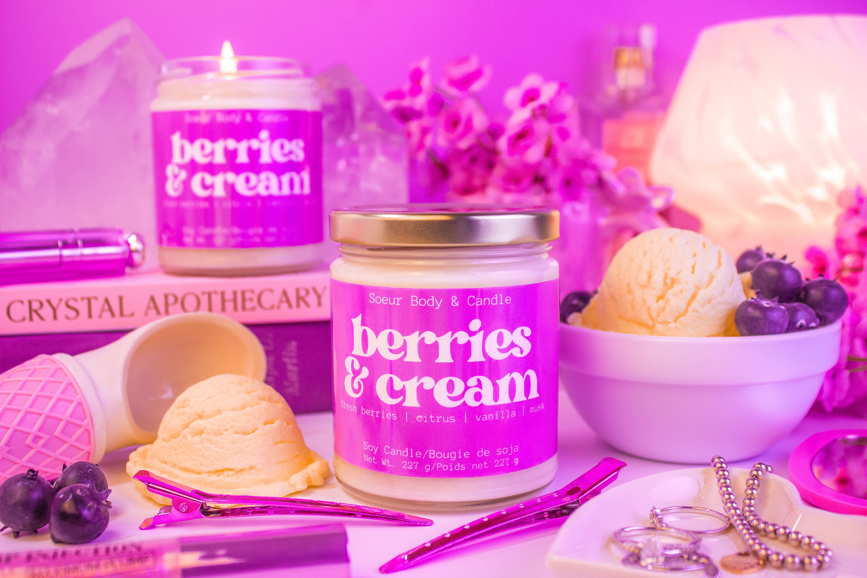 Berries &amp; Cream Soy Candle