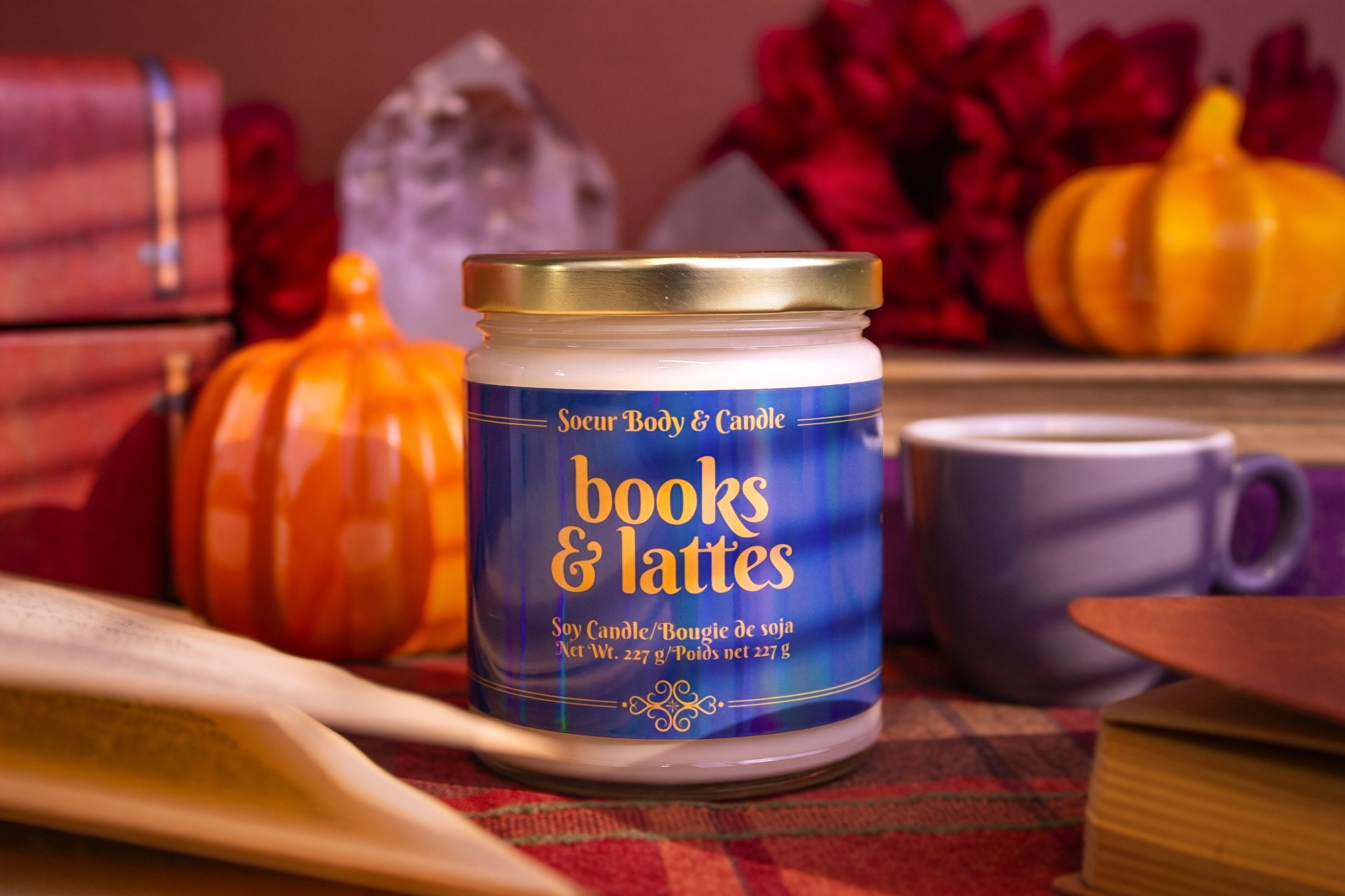 Books &amp; Lattes Soy Candle